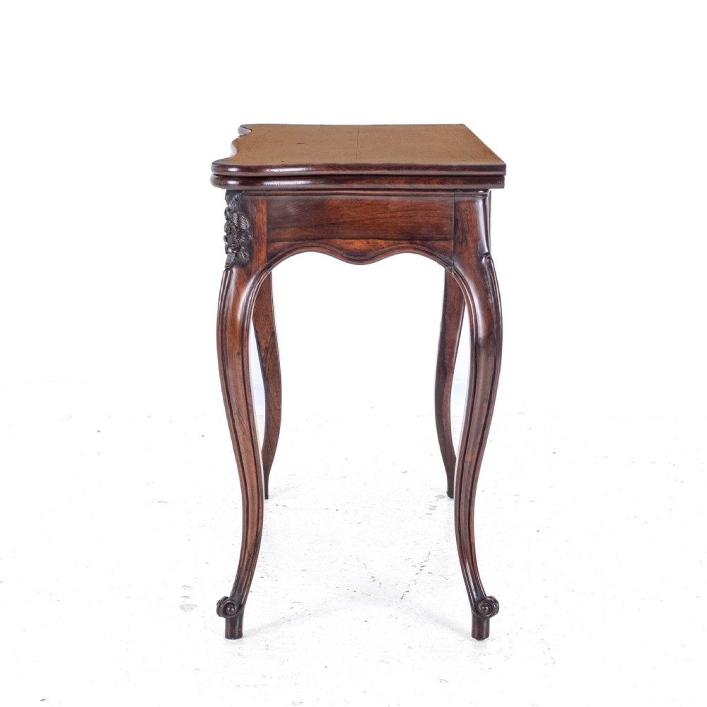 French Rococo Rosewood Console Fold Over Card / Games Table C1860 (Victorian) View XIX