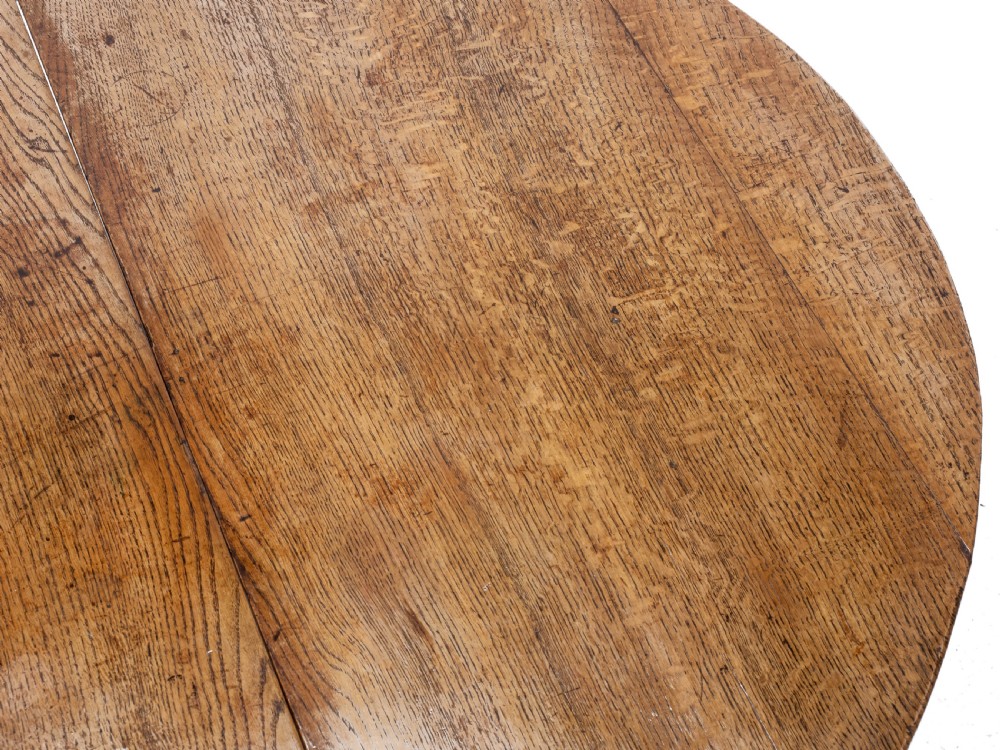 Early c.18th Oval Oak Gateleg Drop Leaf Country Dining Table (Georgian, Queen Anne, George I) View IX