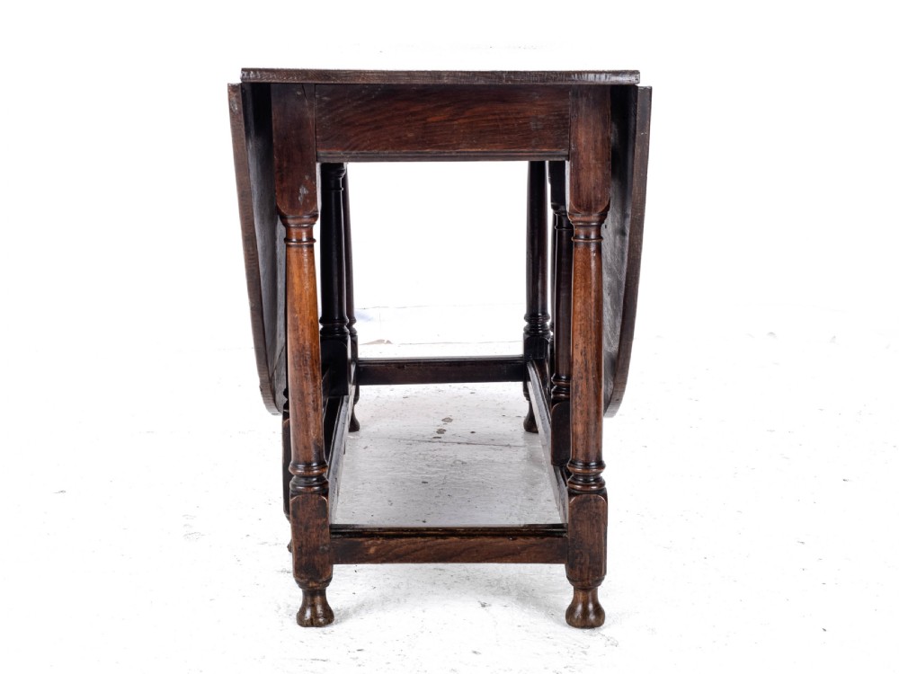 Early c.18th Oval Oak Gateleg Drop Leaf Country Dining Table (Georgian, Queen Anne, George I) View XIV