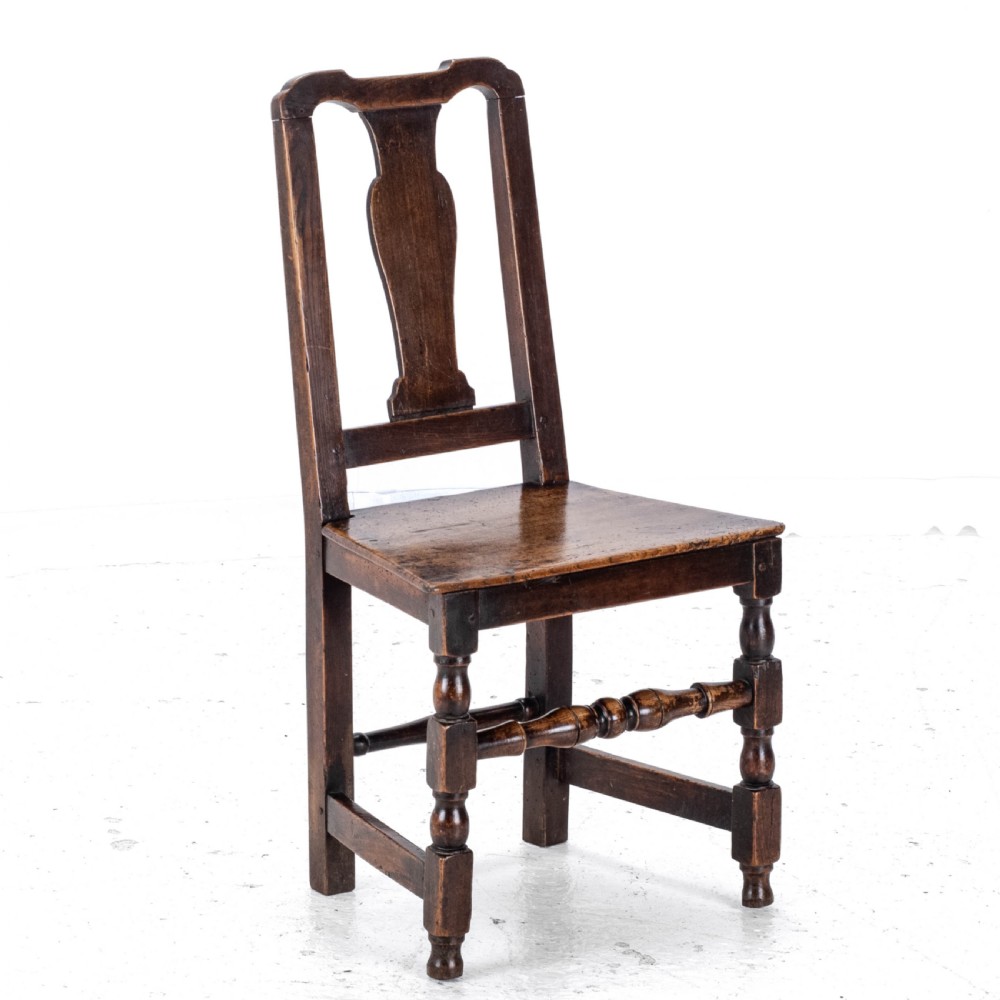 Late C17th Queen Anne Oak Side Chair/Back Stool (Country Hall  Dining) View III