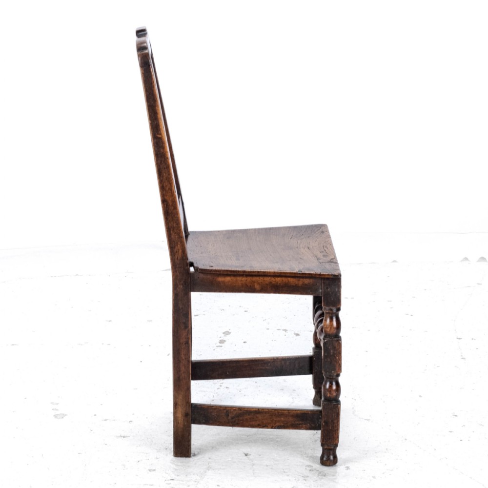 Late C17th Queen Anne Oak Side Chair/Back Stool (Country Hall  Dining) View IV
