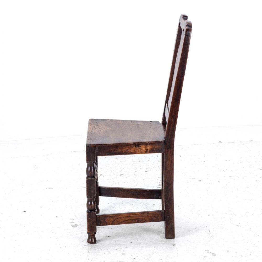 Late C17th Queen Anne Oak Side Chair/Back Stool (Country Hall  Dining) View V