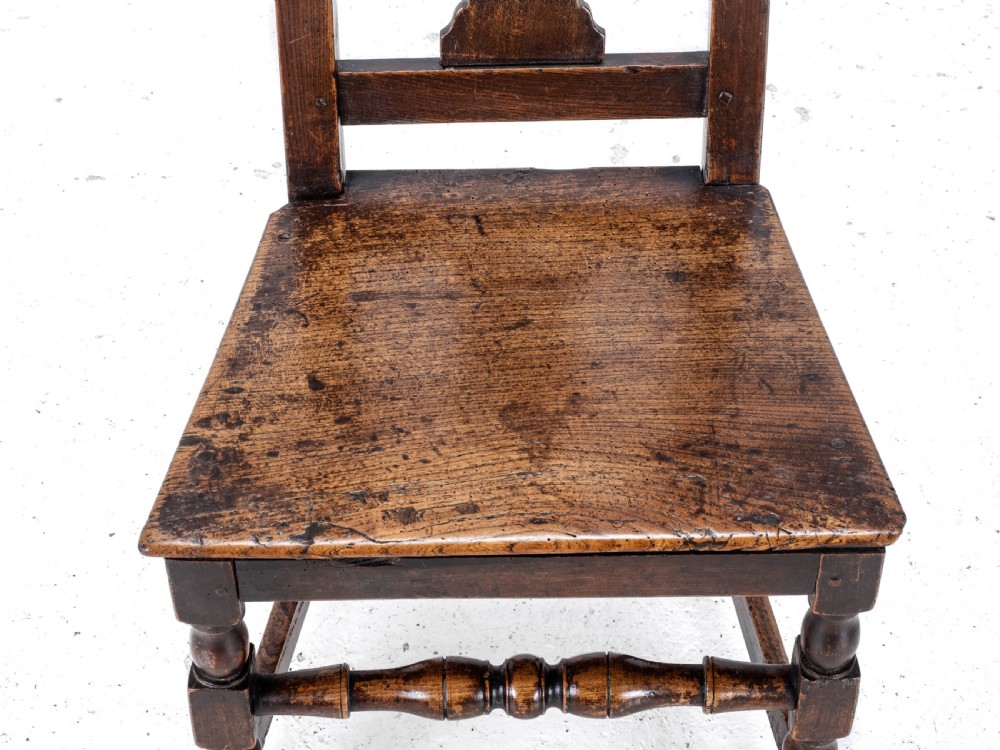 Late C17th Queen Anne Oak Side Chair/Back Stool (Country Hall  Dining) View VI