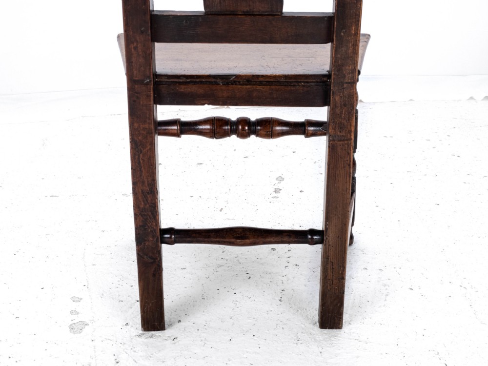 Late C17th Queen Anne Oak Side Chair/Back Stool (Country Hall  Dining) View X