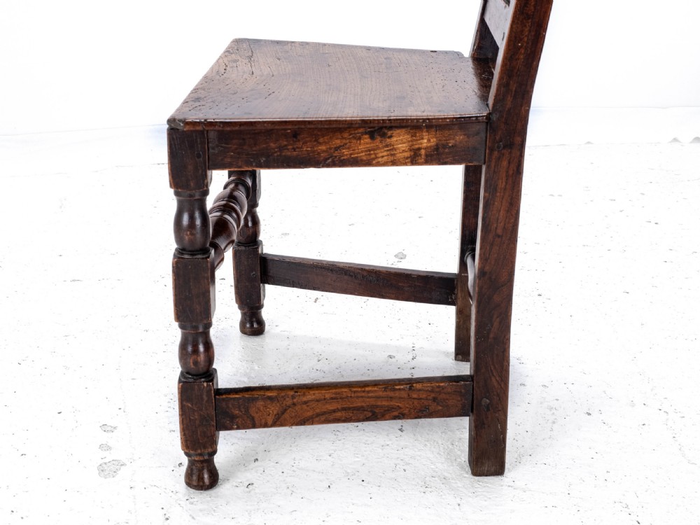 Late C17th Queen Anne Oak Side Chair/Back Stool (Country Hall  Dining) View XI