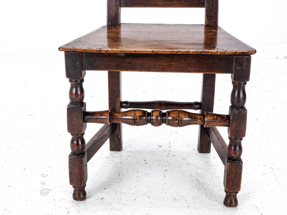 Late C17th Queen Anne Oak Side Chair/Back Stool (Country Hall  Dining) View XII
