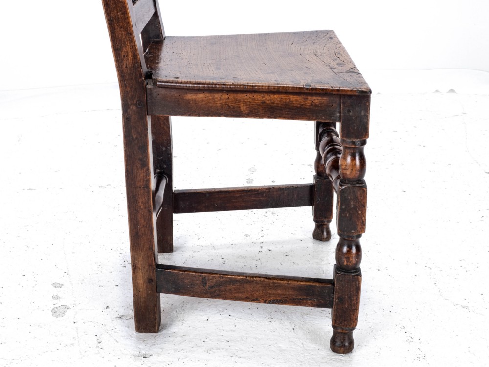 Late C17th Queen Anne Oak Side Chair/Back Stool (Country Hall  Dining) View XIII