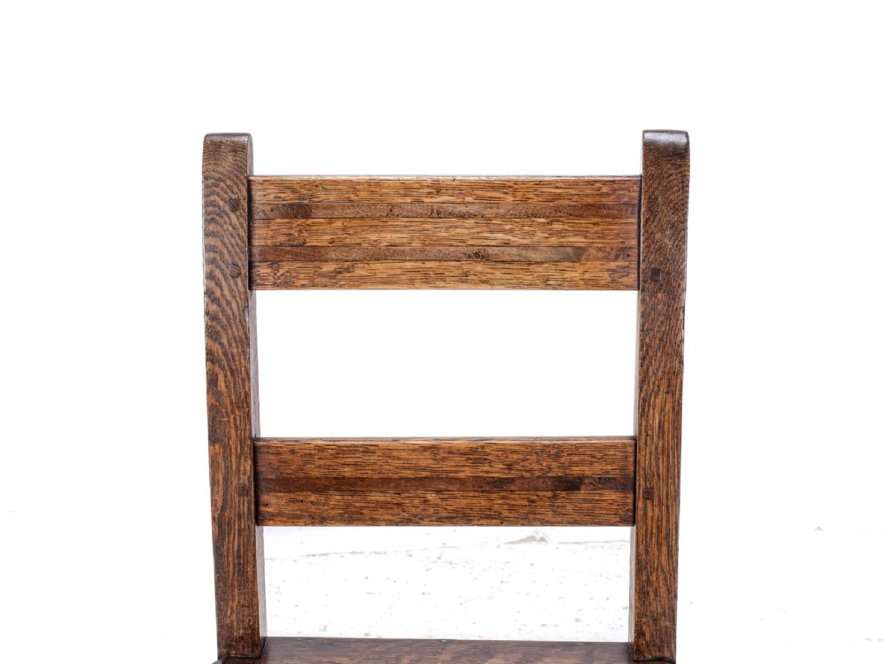 Late C18th Georgian Oak Inlaid Small Country Side Chair (George III) View VIII