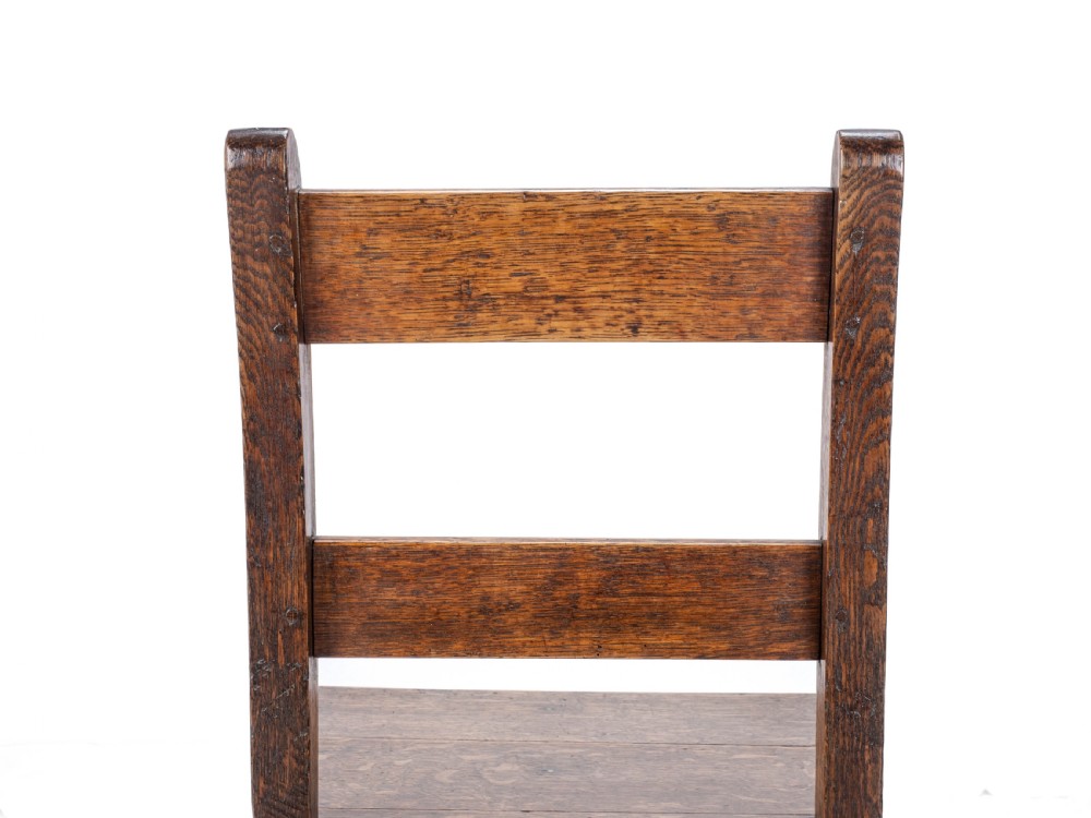 Late C18th Georgian Oak Inlaid Small Country Side Chair (George III) View IX