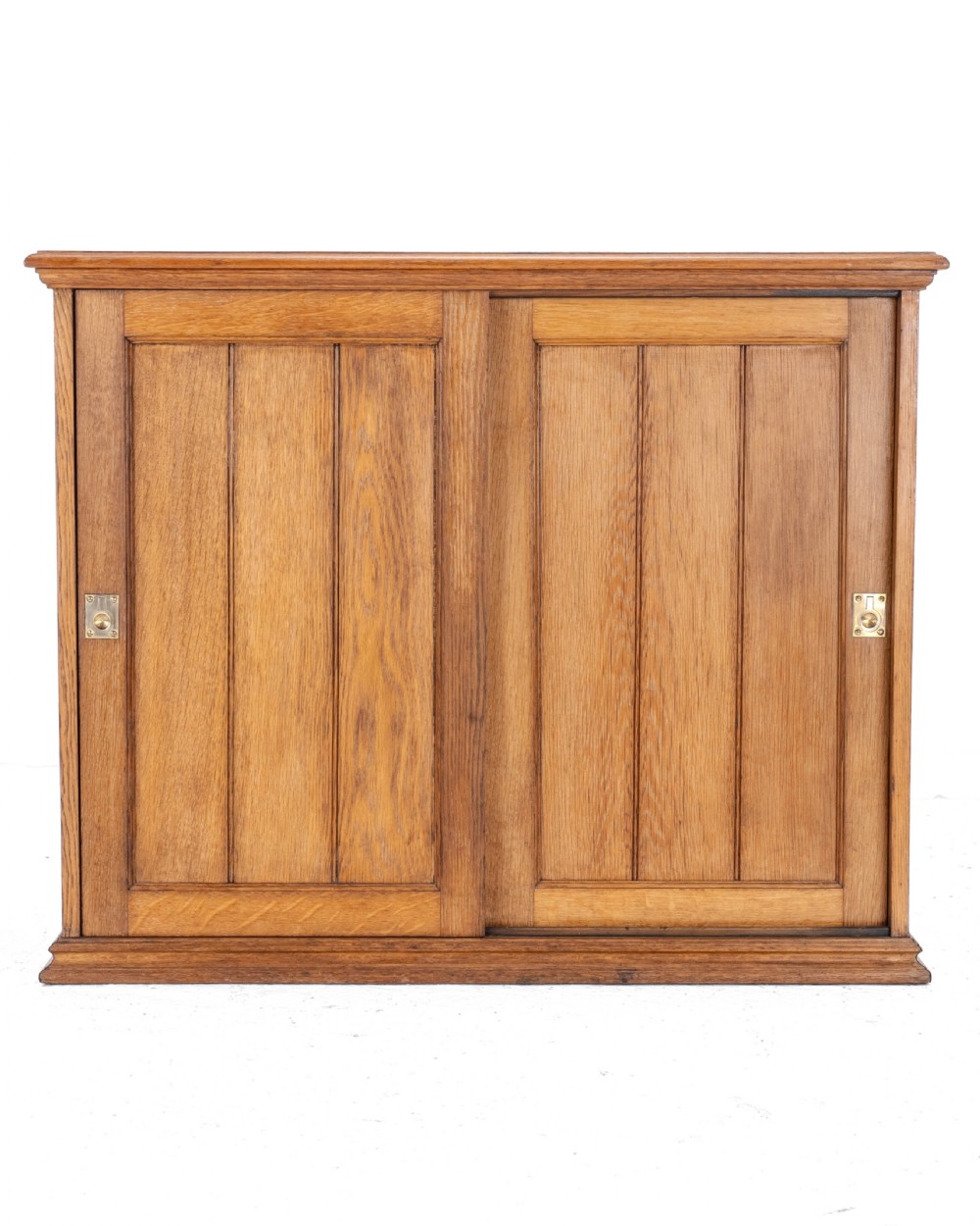 Solid Oak Sliding Panel Door Cabinet C1930 (Antique)