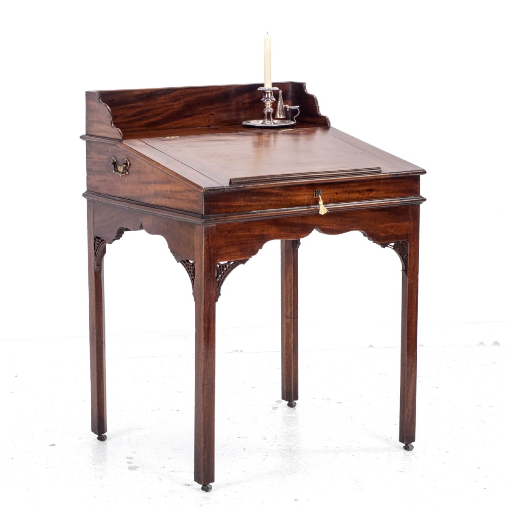 Chippendale Style C.19th Mahogany Clerks Desk Victorian View II