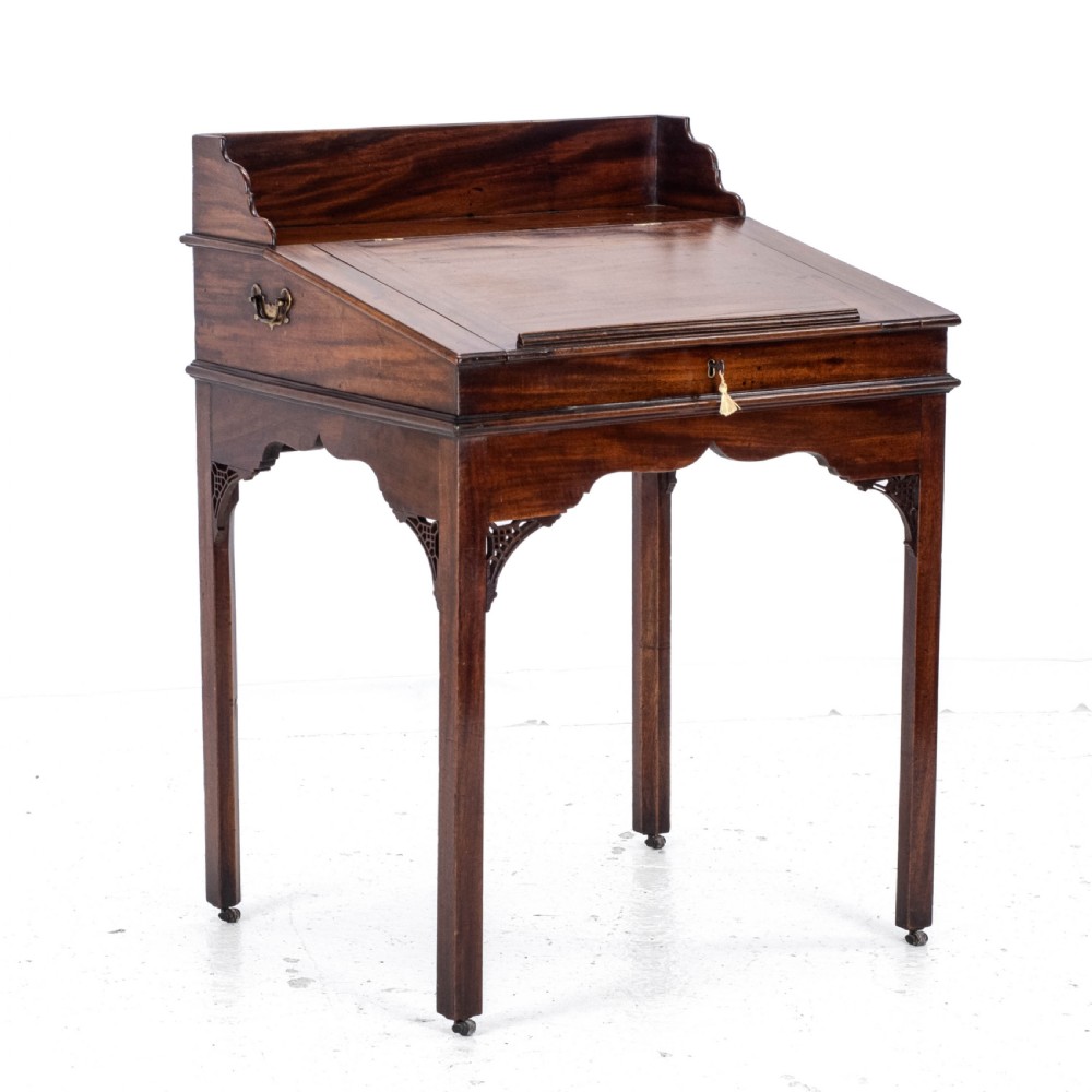 Chippendale Style C.19th Mahogany Clerks Desk Victorian View III