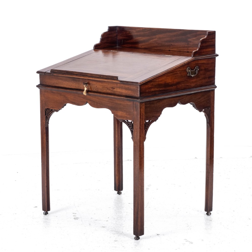 Chippendale Style C.19th Mahogany Clerks Desk Victorian View VII