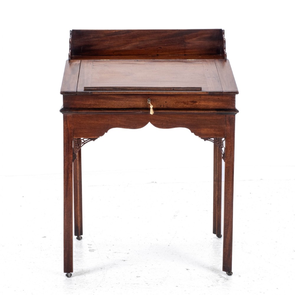 Chippendale Style C.19th Mahogany Clerks Desk Victorian View VIII
