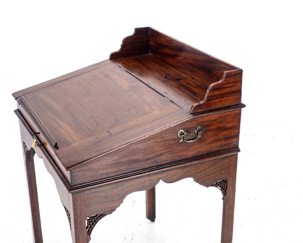 Chippendale Style C.19th Mahogany Clerks Desk Victorian View XI