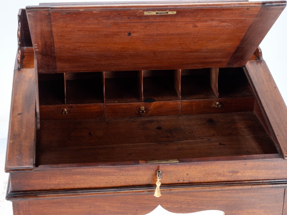 Chippendale Style C.19th Mahogany Clerks Desk Victorian View XIII
