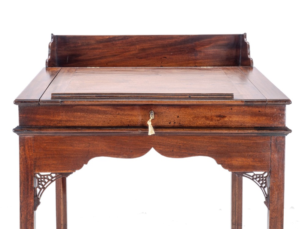 Chippendale Style C.19th Mahogany Clerks Desk Victorian View XVI