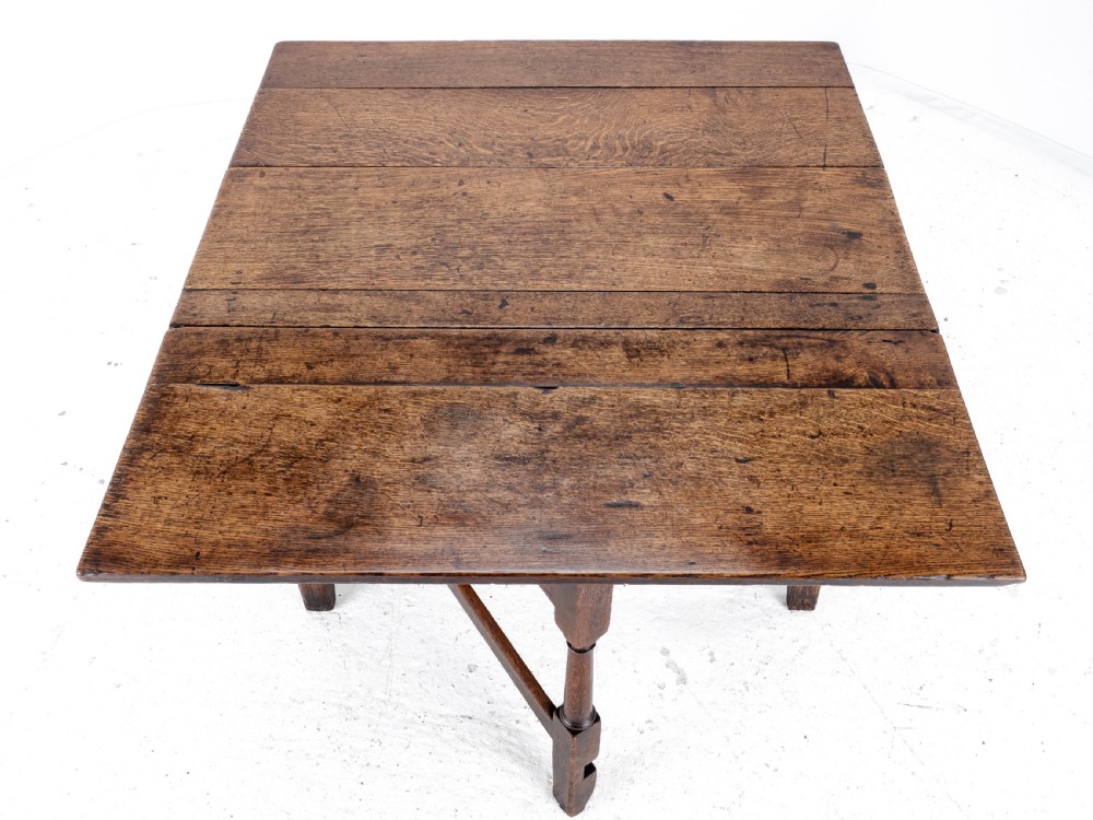 Early C18th Oak Drop Leaf Gateleg Small Country Dining Table View V