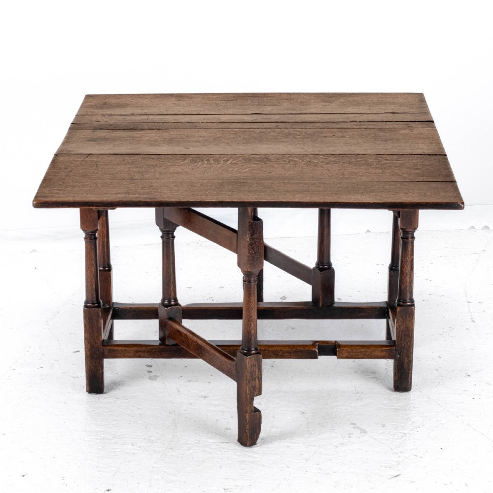 Early C18th Oak Drop Leaf Gateleg Small Country Dining Table View VI