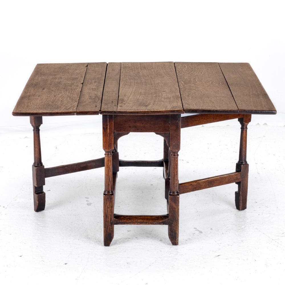 Early C18th Oak Drop Leaf Gateleg Small Country Dining Table View VIII