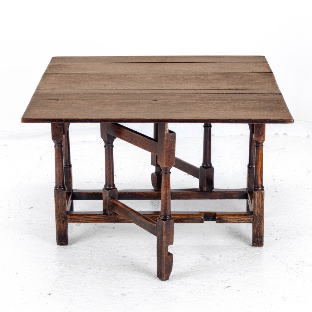 Early C18th Oak Drop Leaf Gateleg Small Country Dining Table View IX