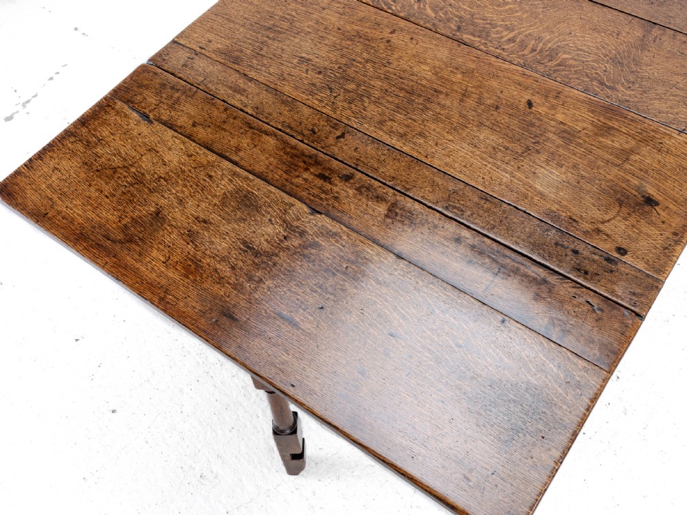 Early C18th Oak Drop Leaf Gateleg Small Country Dining Table View XI