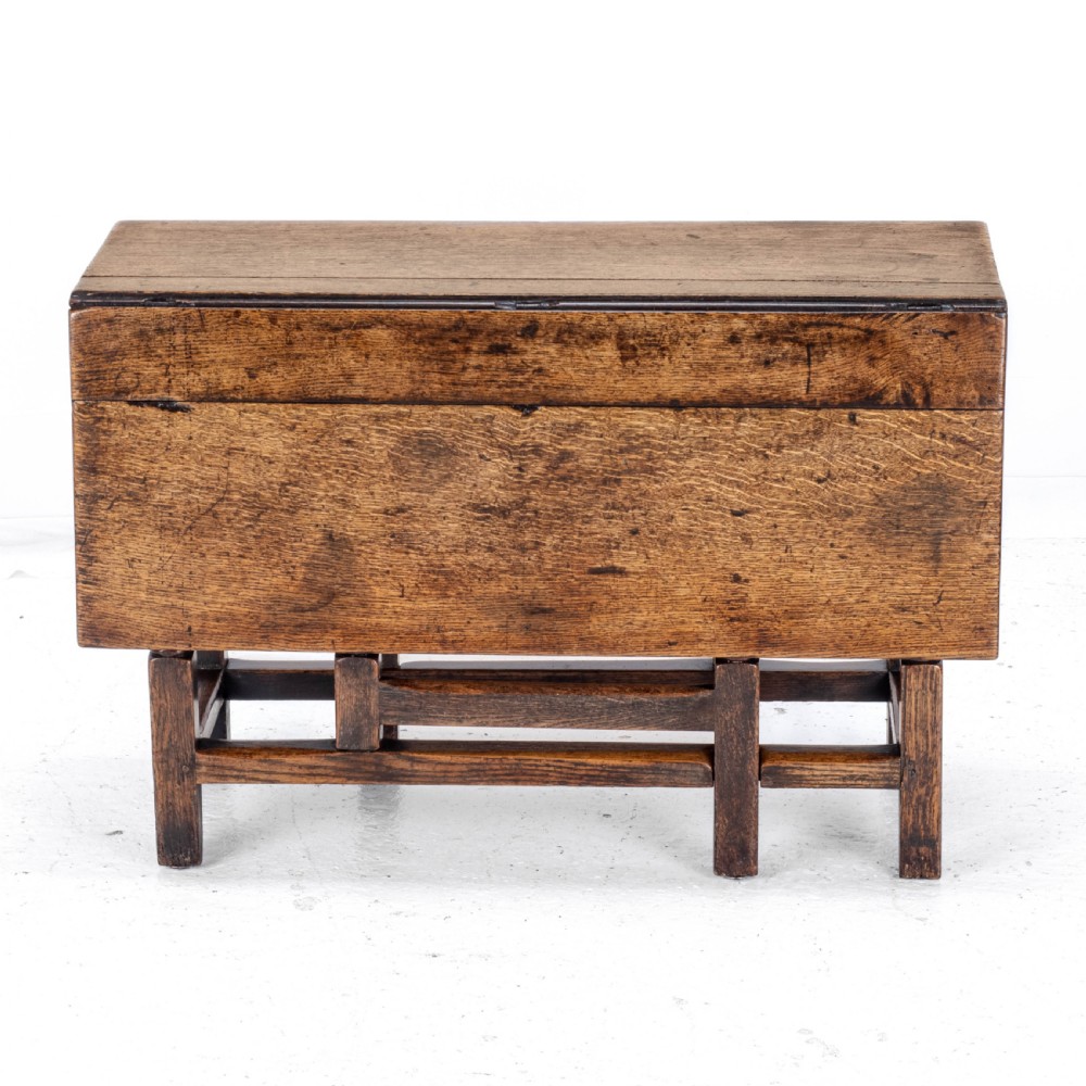 Early C18th Oak Drop Leaf Gateleg Small Country Dining Table View XVII