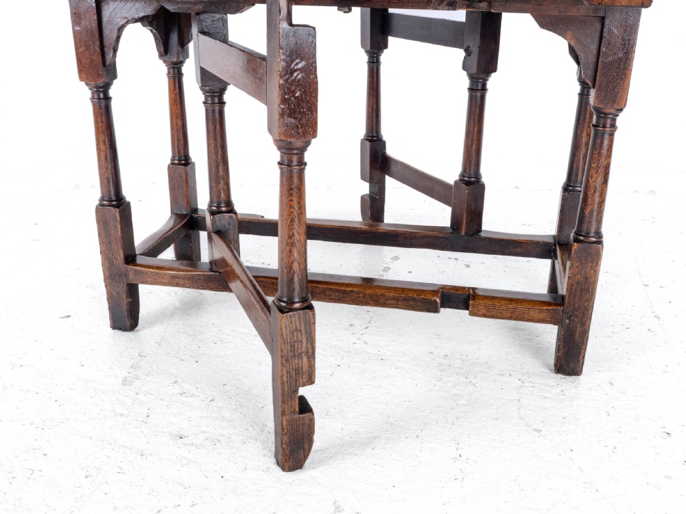 Early C18th Oak Drop Leaf Gateleg Small Country Dining Table View XIX