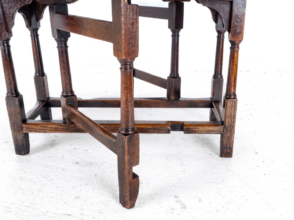 Early C18th Oak Drop Leaf Gateleg Small Country Dining Table View XXI