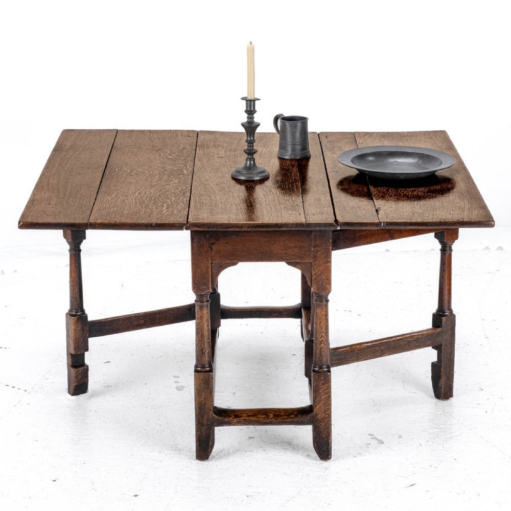 Early C18th Oak Drop Leaf Gateleg Small Country Dining Table View XXIII