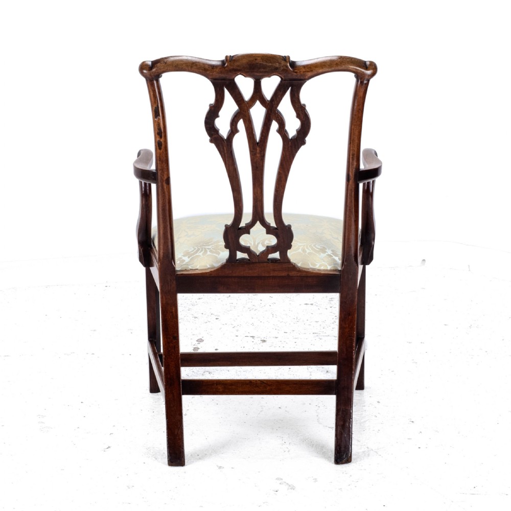Late c.18th Chippendale Mahogany Carver Armchair (Georgian George III Upholstered) View VI