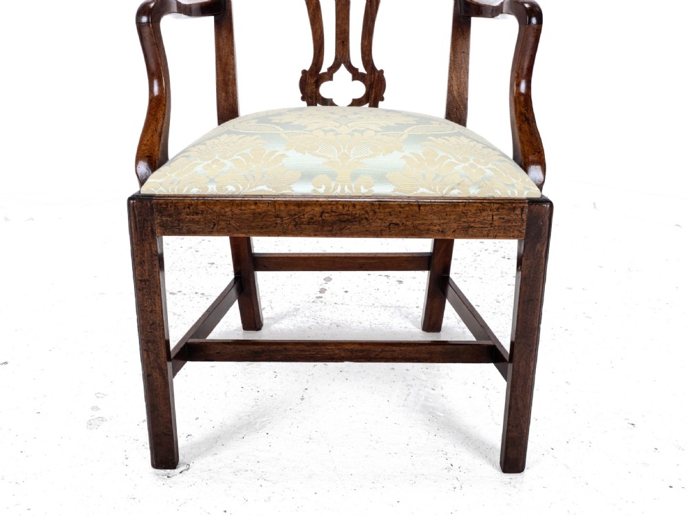 Late c.18th Chippendale Mahogany Carver Armchair (Georgian George III Upholstered) View XII