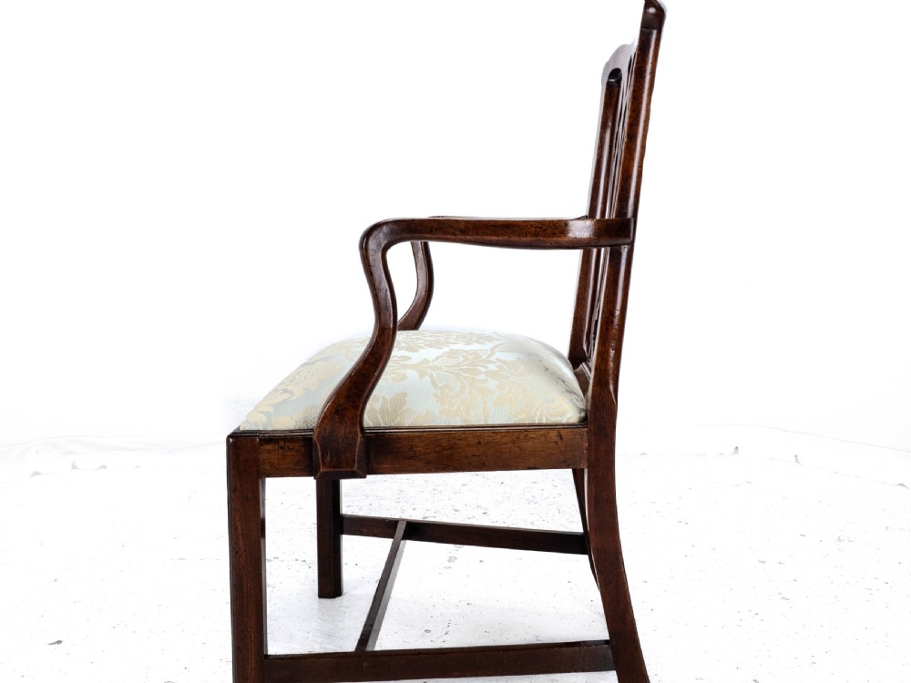 Late c.18th Chippendale Mahogany Carver Armchair (Georgian George III Upholstered) View XIII