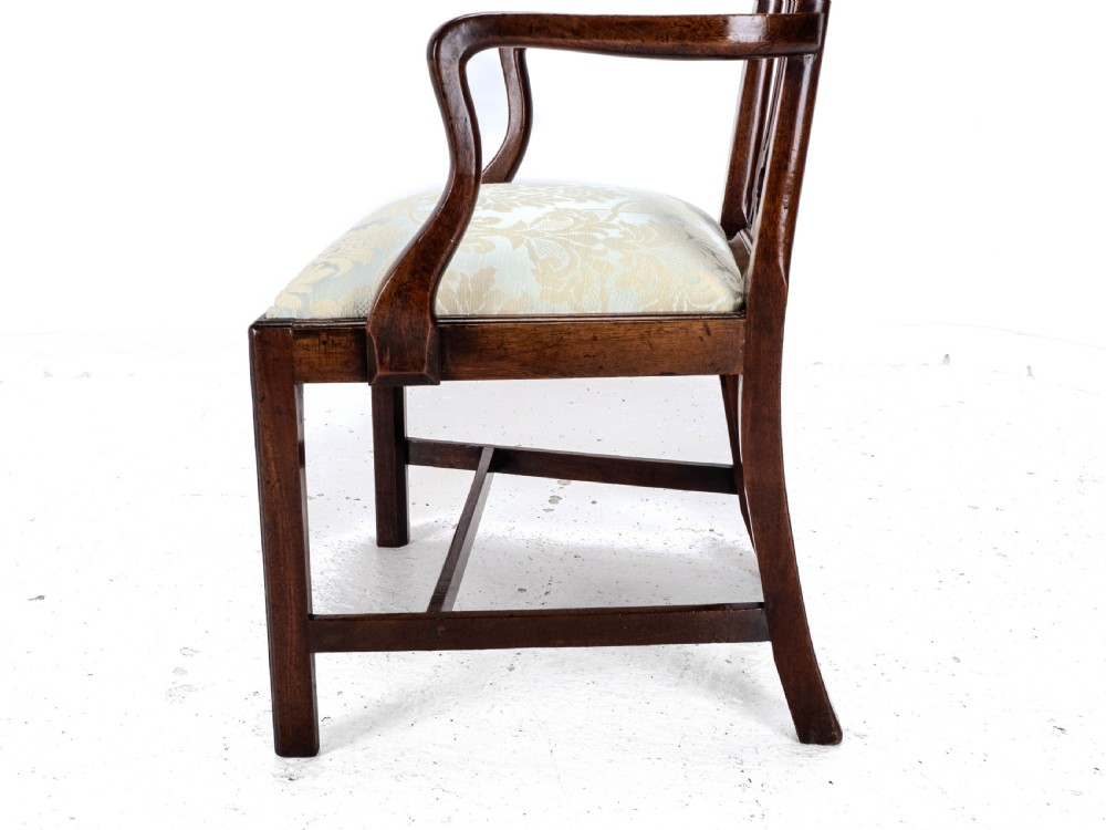 Late c.18th Chippendale Mahogany Carver Armchair (Georgian George III Upholstered) View XIV