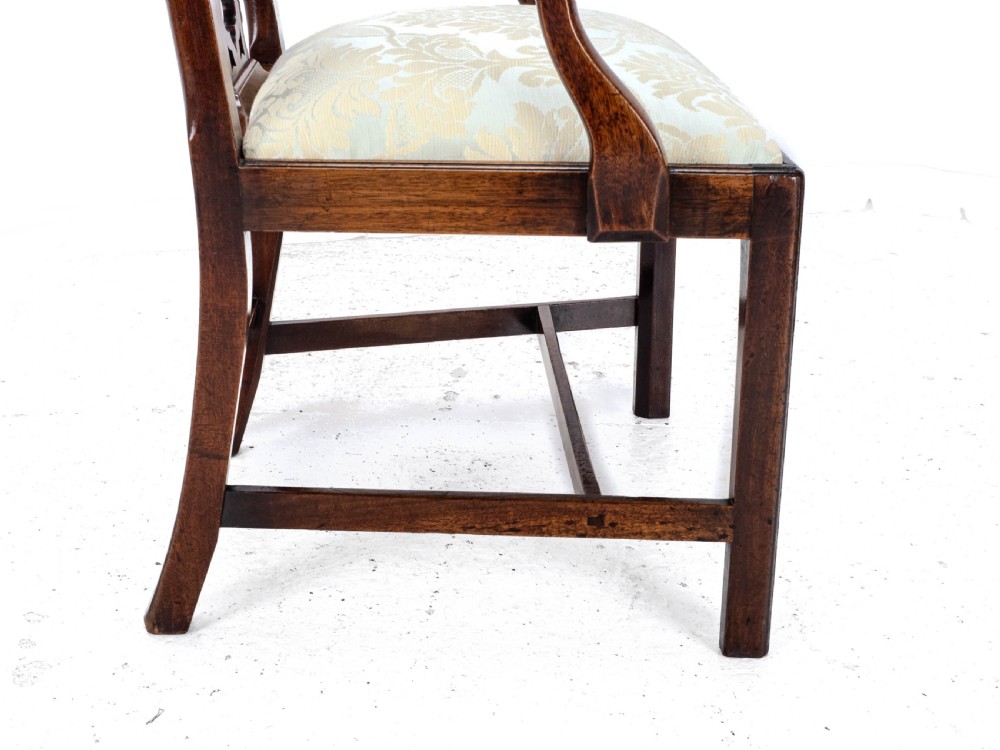 Late c.18th Chippendale Mahogany Carver Armchair (Georgian George III Upholstered) View XVIII