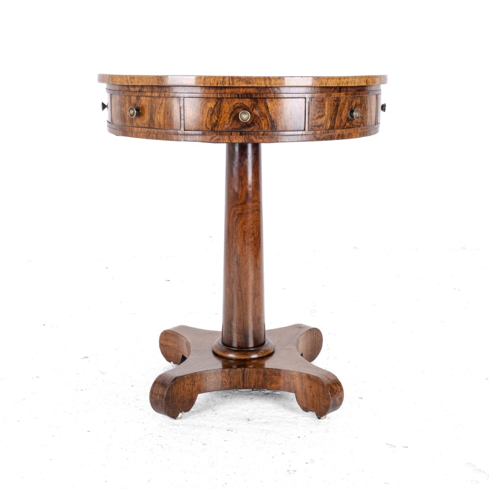 Regency Rosewood Small Drum Table C1825 (Georgian William IV Side Center) View XI