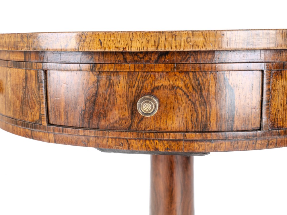Regency Rosewood Small Drum Table C1825 (Georgian William IV Side Center) View XVI