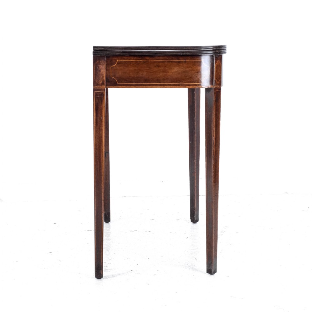 Georgian Mahogany Inlaid Console Fold Over Tea Table Early C19th George III View VIII