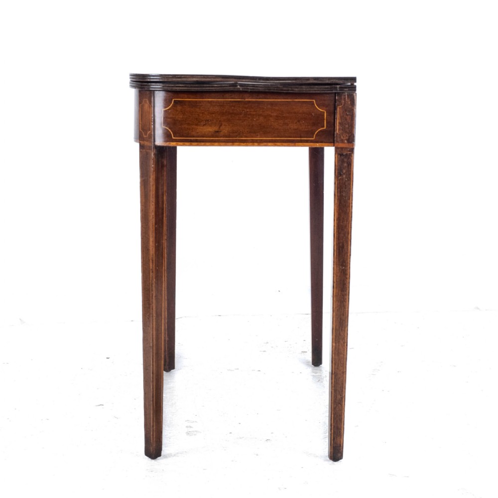 Georgian Mahogany Inlaid Console Fold Over Tea Table Early C19th George III View IX
