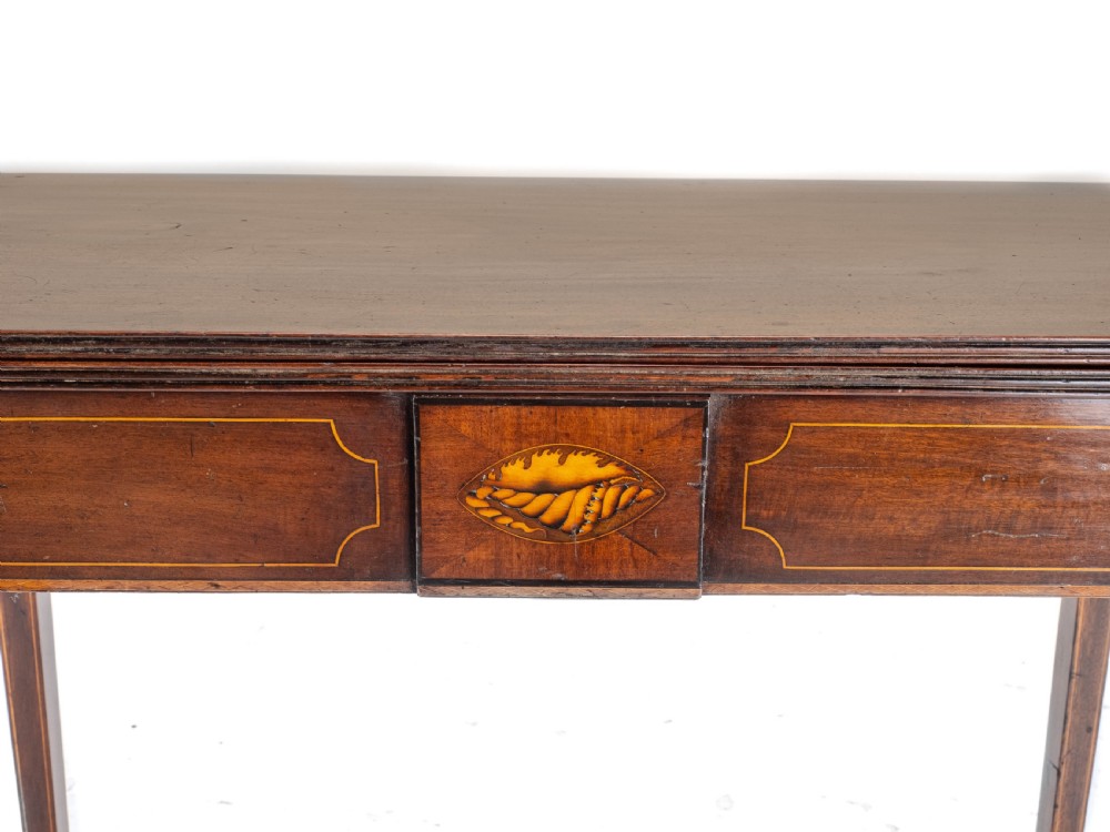 Georgian Mahogany Inlaid Console Fold Over Tea Table Early C19th George III View XIX