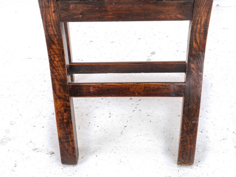 C.18th Elm Chippendale Country Upholstered Side Dining Chair (Georgian George III) View XIII