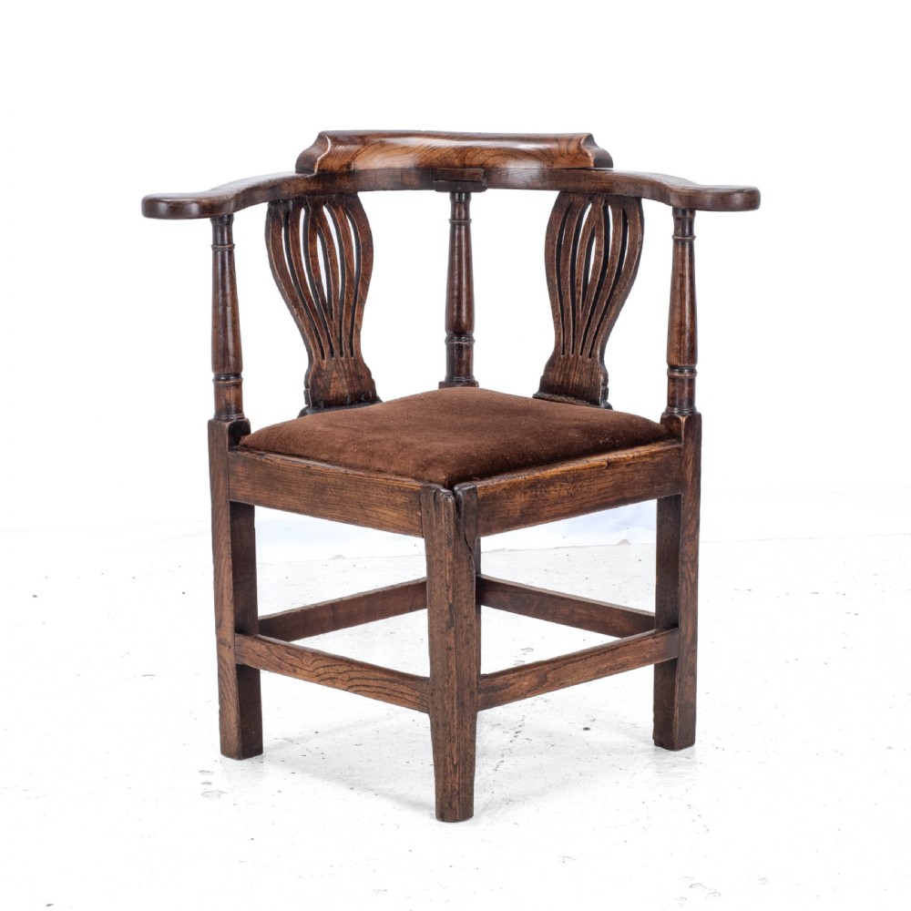Georgian Elm Country Corner Elbow Armchair Late C18th (George III Farmhouse) View II