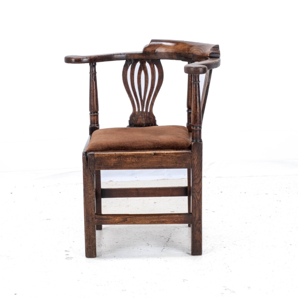 Georgian Elm Country Corner Elbow Armchair Late C18th (George III Farmhouse) View IV