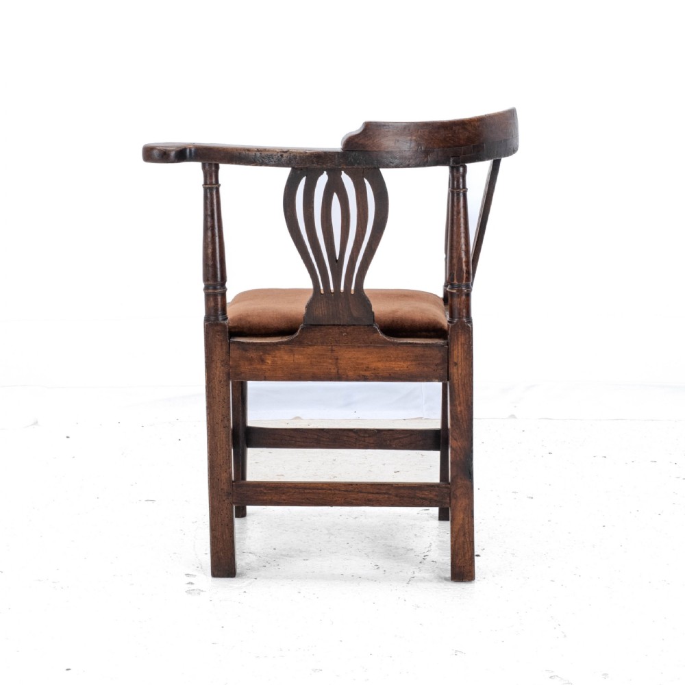 Georgian Elm Country Corner Elbow Armchair Late C18th (George III Farmhouse) View V