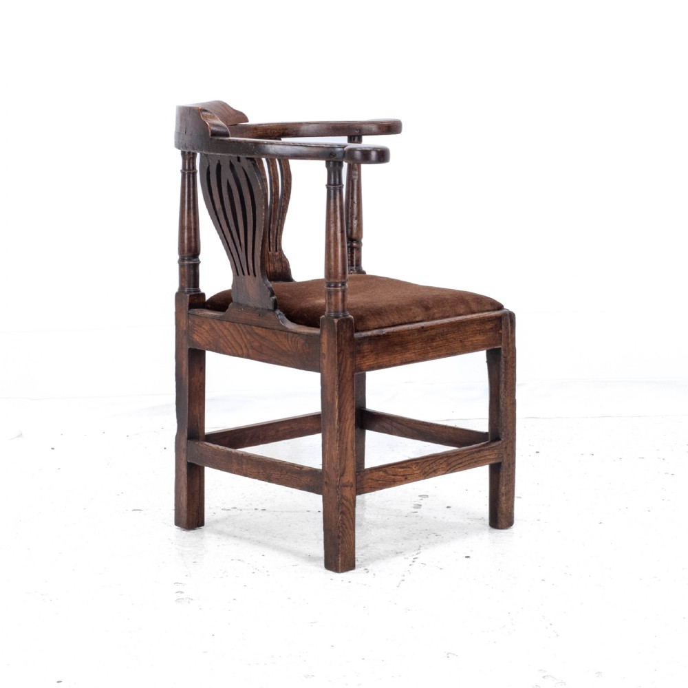 Georgian Elm Country Corner Elbow Armchair Late C18th (George III Farmhouse) View VIII