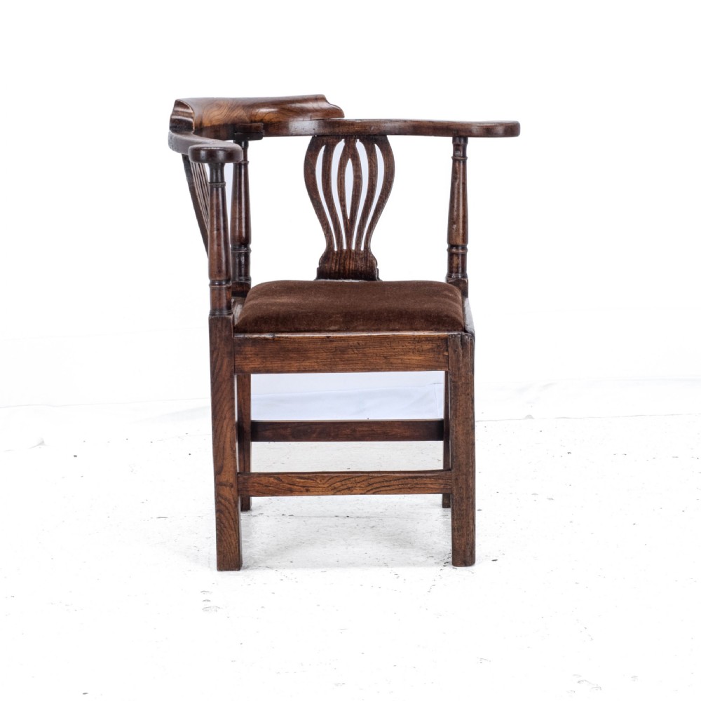 Georgian Elm Country Corner Elbow Armchair Late C18th (George III Farmhouse) View IX
