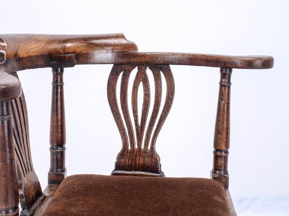 Georgian Elm Country Corner Elbow Armchair Late C18th (George III Farmhouse) View X
