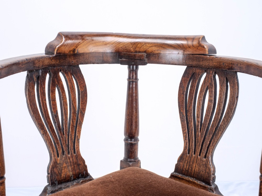 Georgian Elm Country Corner Elbow Armchair Late C18th (George III Farmhouse) View XI