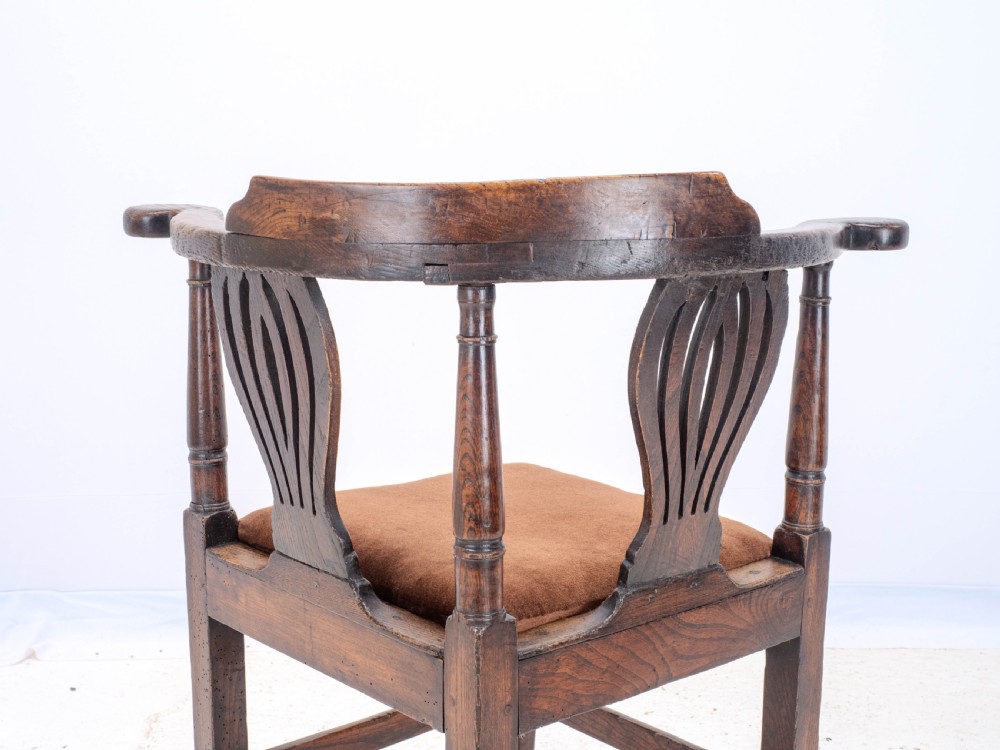 Georgian Elm Country Corner Elbow Armchair Late C18th (George III Farmhouse) View XIII
