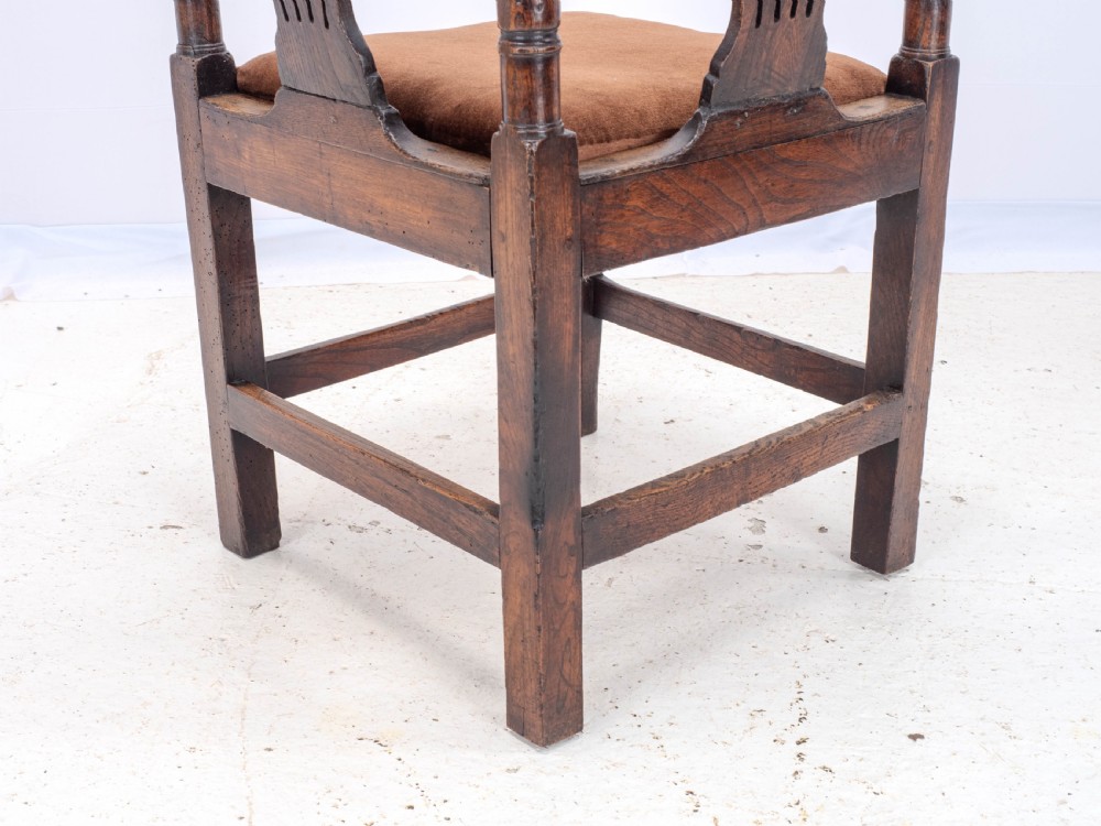 Georgian Elm Country Corner Elbow Armchair Late C18th (George III Farmhouse) View XIV